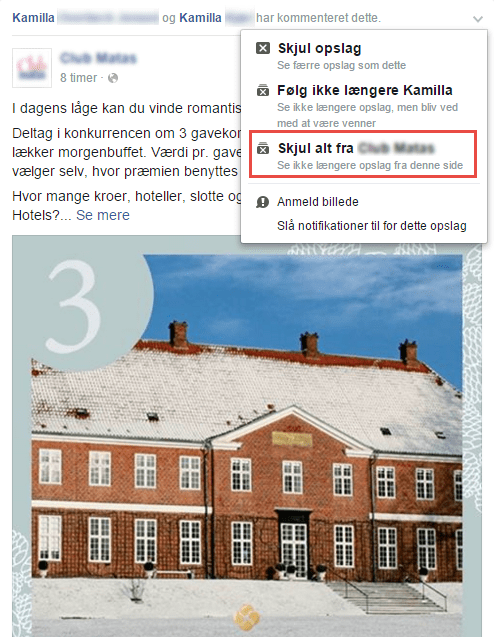 Frabed dig henvendelser fra virksomheder på facebook i forbindelse med en Facebook konkurrence